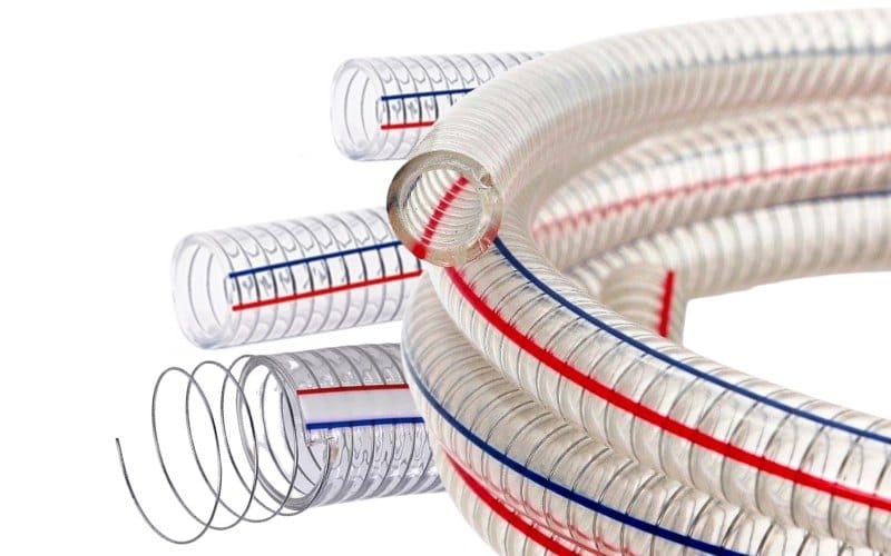 Manguera PVC transparente refuerzo en alambre